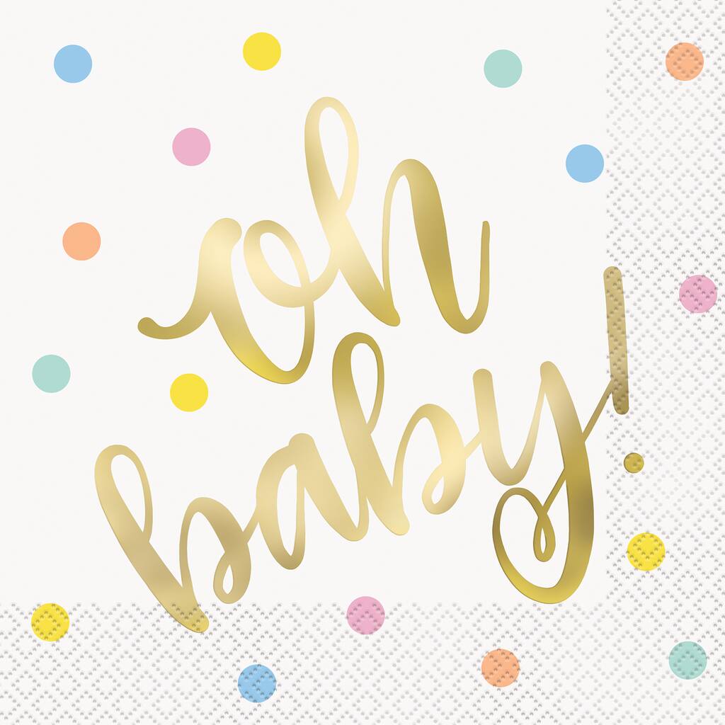 Oh Baby Shower Paper Napkins Gold Baby Shower Supplies Oh Baby Shower Paper Napkins Gold Baby Shower Supplies